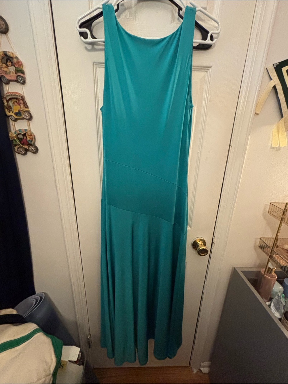 Anthropologie Teal Sleeveless Maxi Dress